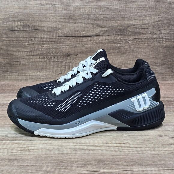 Wilson Rush Pro 4.0 Men's Size 8 Black White Gray Court Tennis Pickleball Shoes - Picture 3 of 9